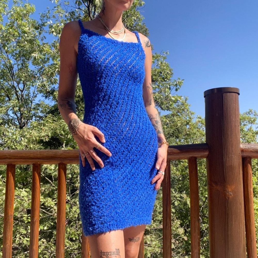 Vintage Blue Knit Dress